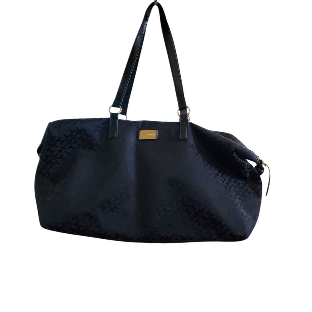 Tommy Hilfiger Black Monogram Duffel Bag Overnight Bag